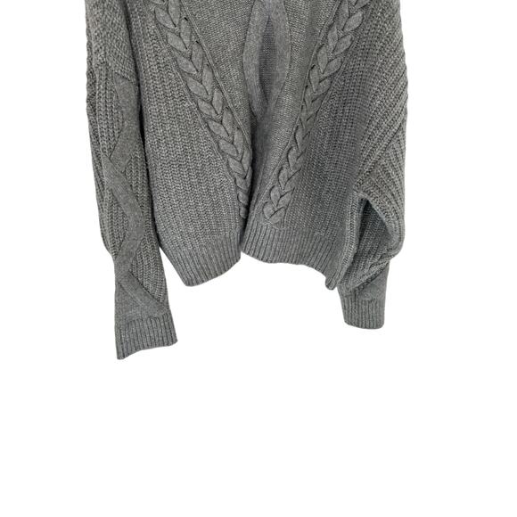 Elizabeth and James Sweater Gray Cable Knit Mockneck Plus Soft Cozy Size XXL - Picture 4 of 11